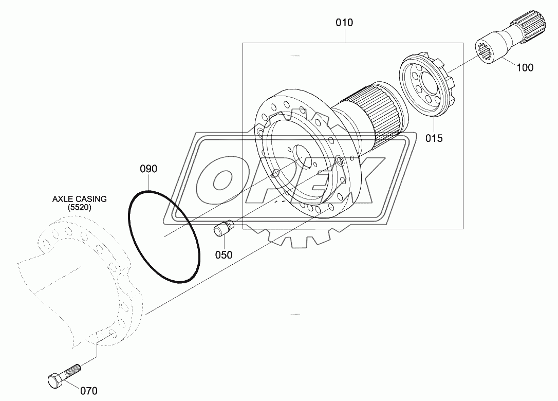 REAR AXLE HUB CARRIER (#0193-)