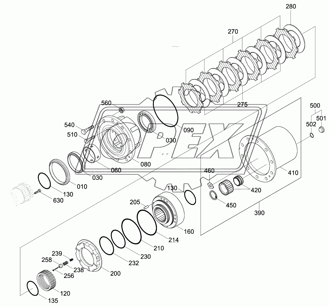 REAR AXLE OUTPUT GROUP (#0193-)