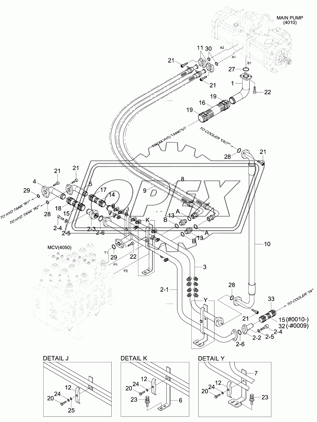 UPPER HYD PIPING (BASE)