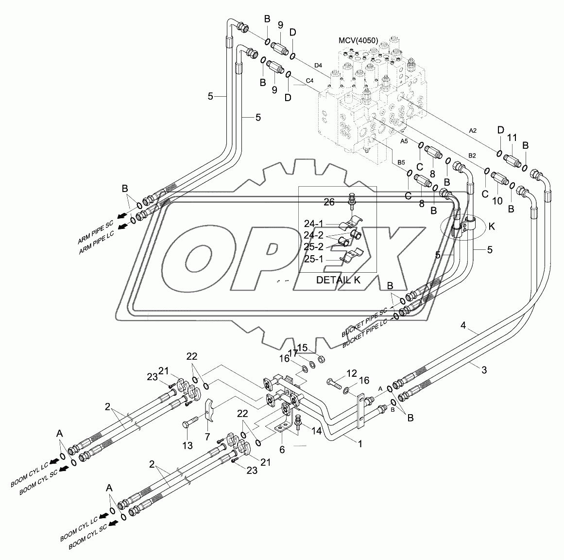 UPPER HYD PIPING (ATTACH)