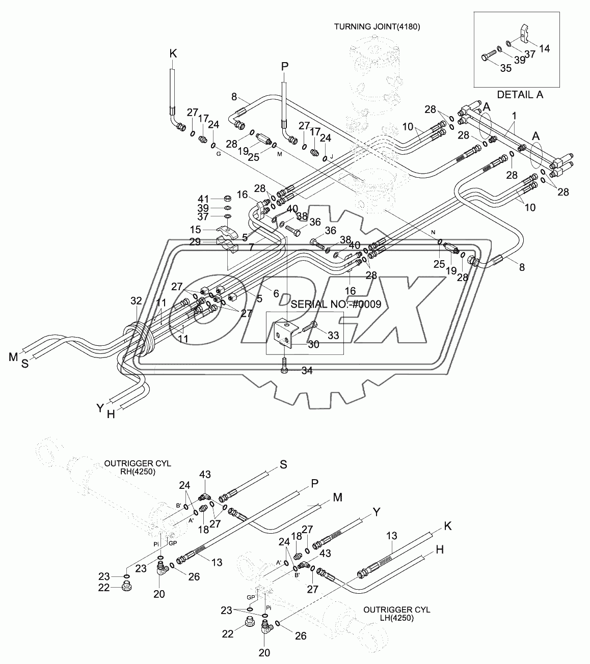 LOWER HYD PIPING 2 (4-OUTRIGGER, -#0089)