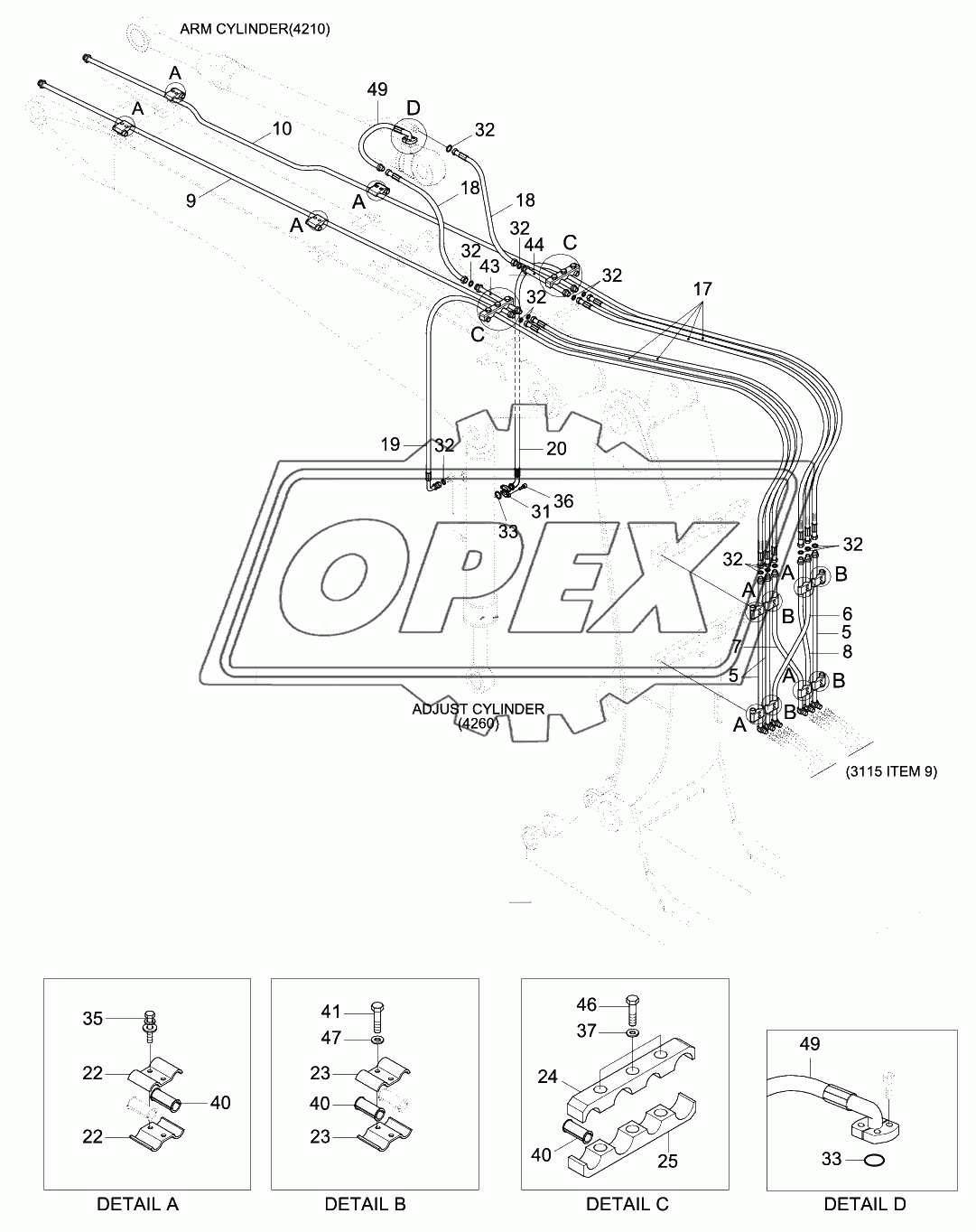 BOOM HYD PIPING (ADJUST BOOM)