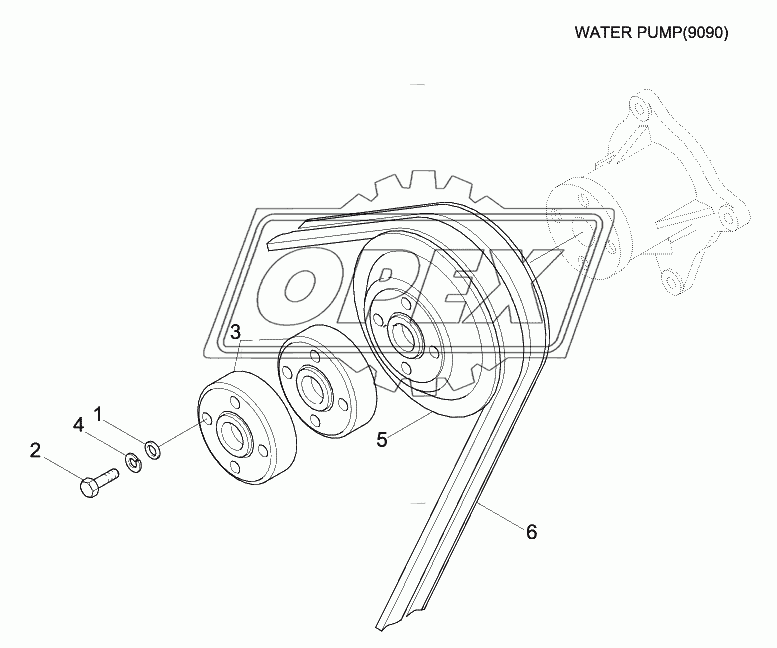 WATER PUMP PULLEY & V-VELT
