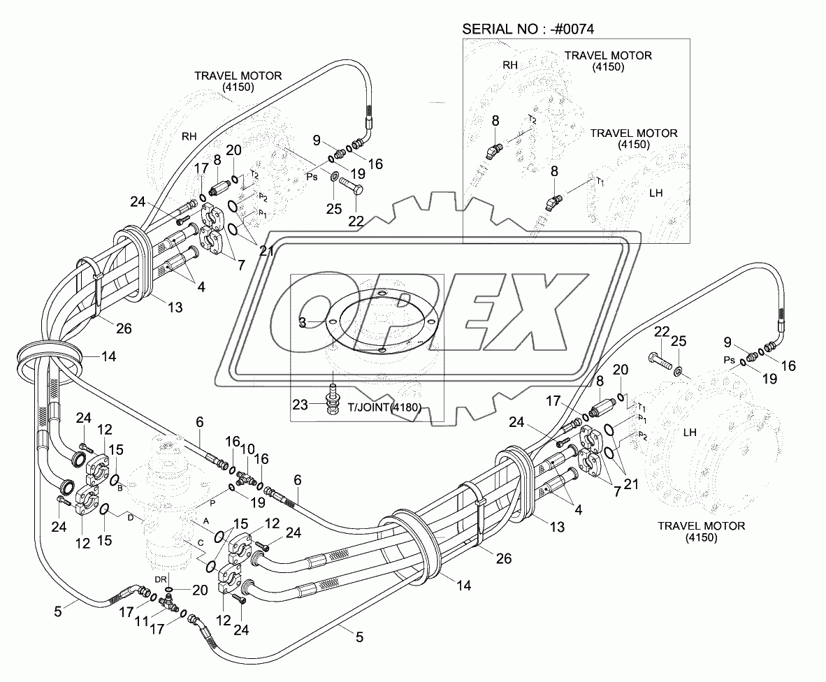 TRAVEL HYD PIPING (R180LC-9)