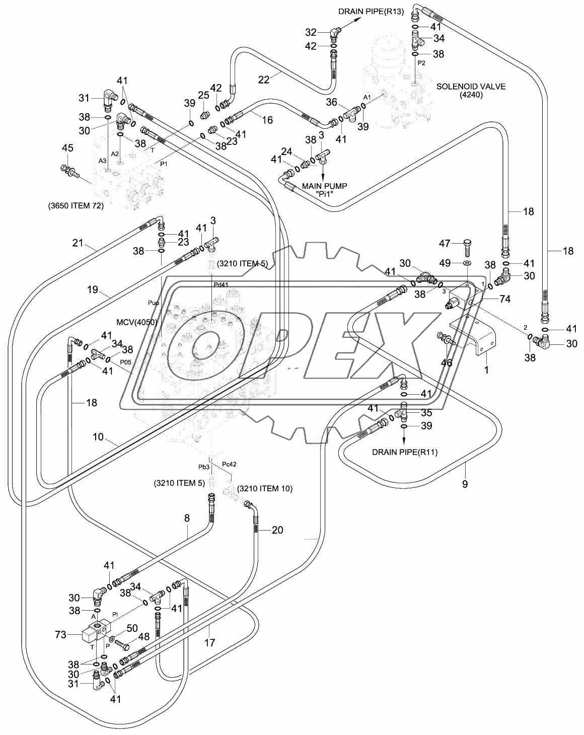 DOUBLE ACTING MAIN PIPING 2 (ADJUST BOOM)