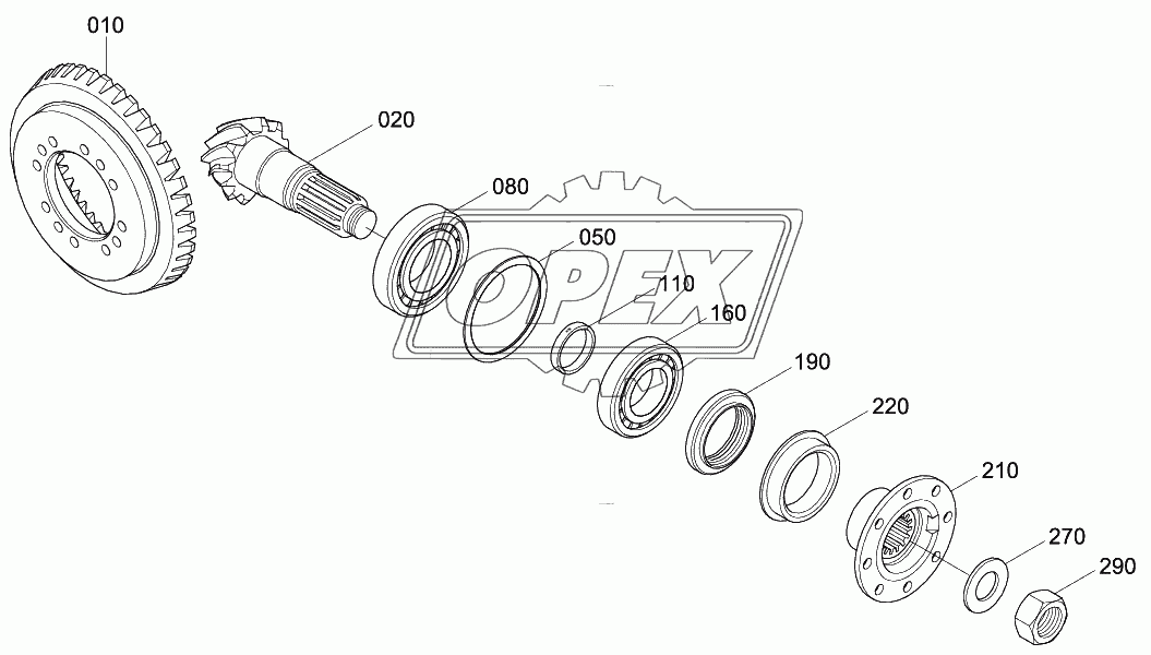 FRONT AXLE INPUT GROUP (-#0425)