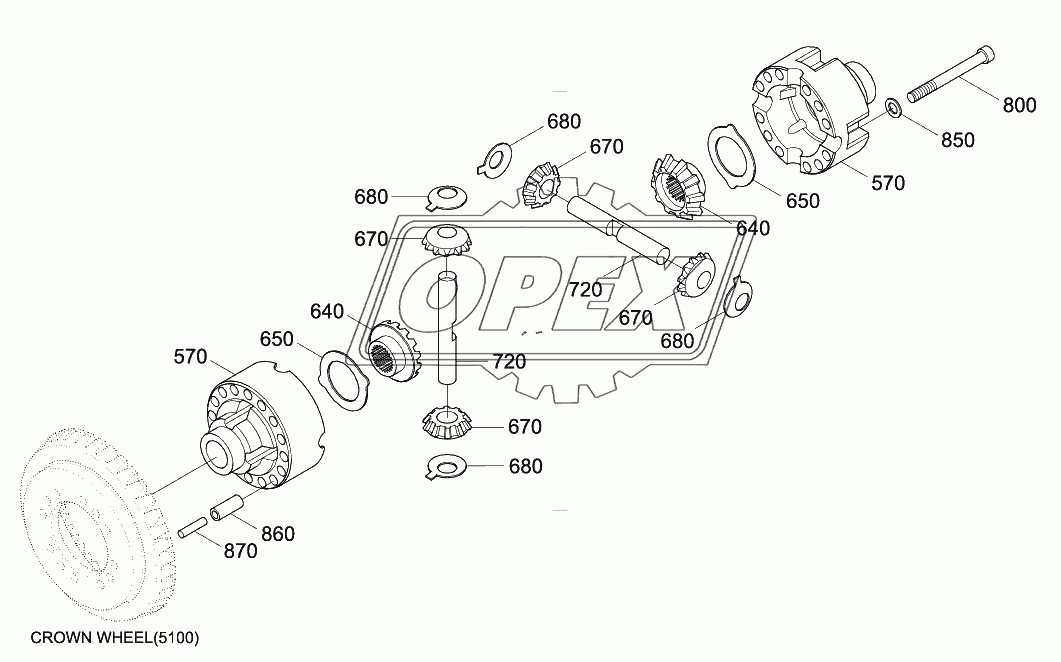 FRONT AXLE DIFFERENTIAL (-#0425)