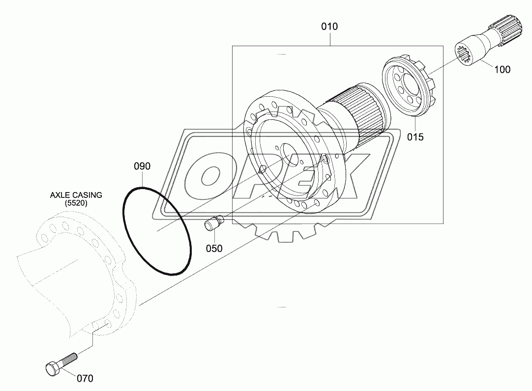 REAR AXLE HUB CARRIER (#0426-)