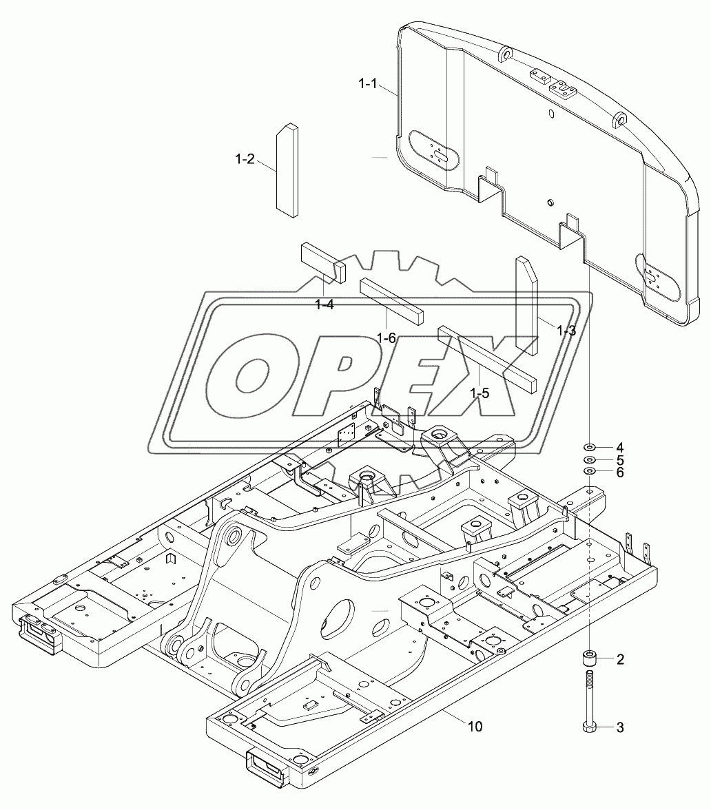 UPPER FRAME & COUNTERWEIGHT