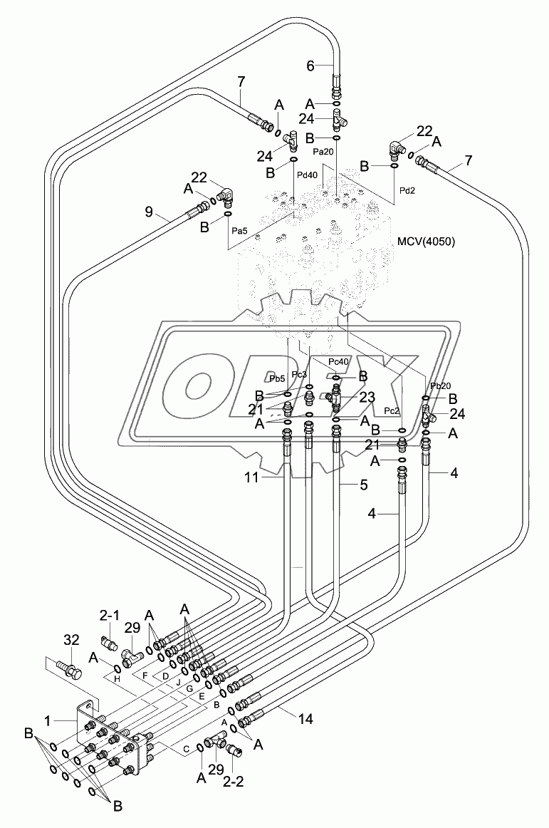 PILOT HYD PIPING (CONTROL 1)