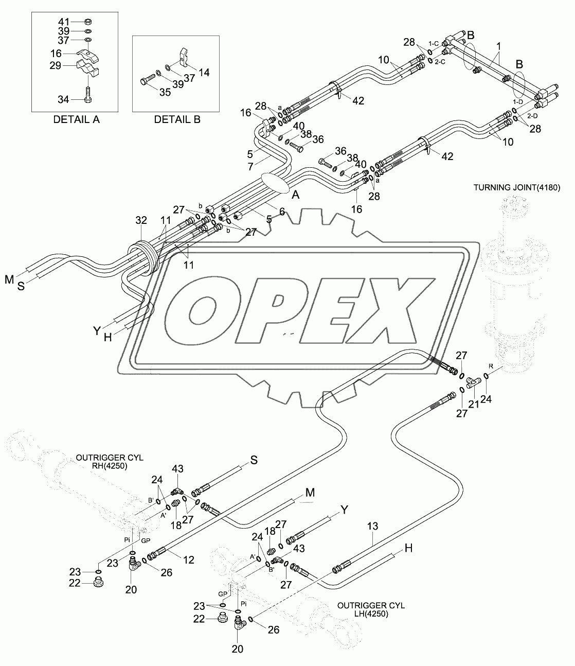 LOWER HYD PIPING 1 (4-OUTRIGGE, -#0066)