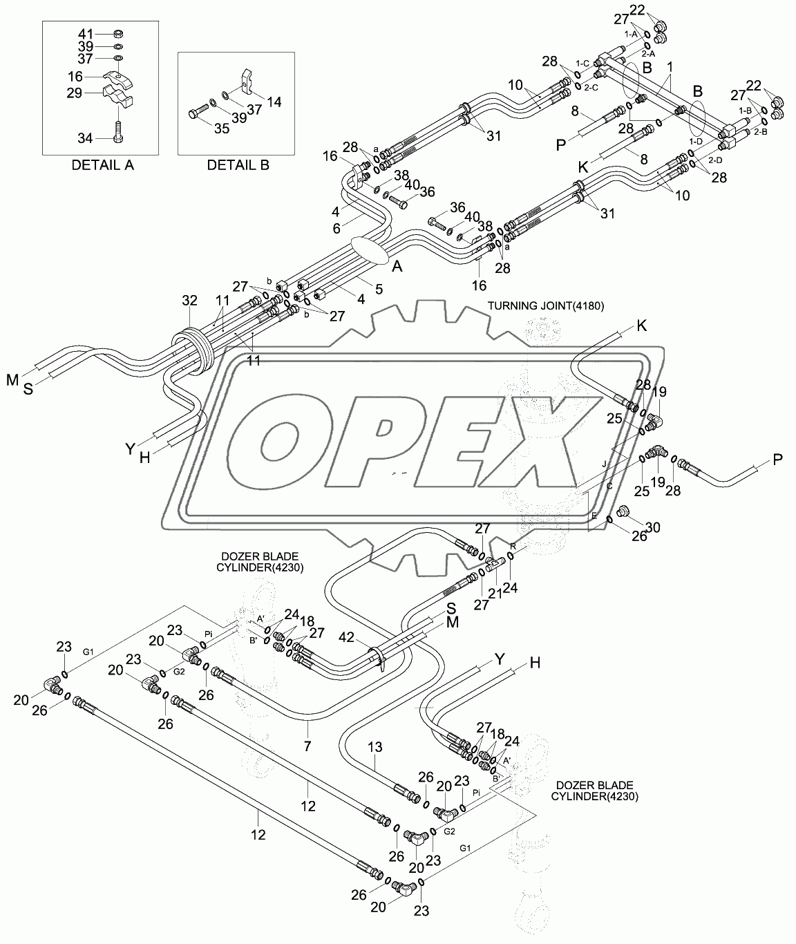 LOWER HYD PIPING (FRONT BLADE)