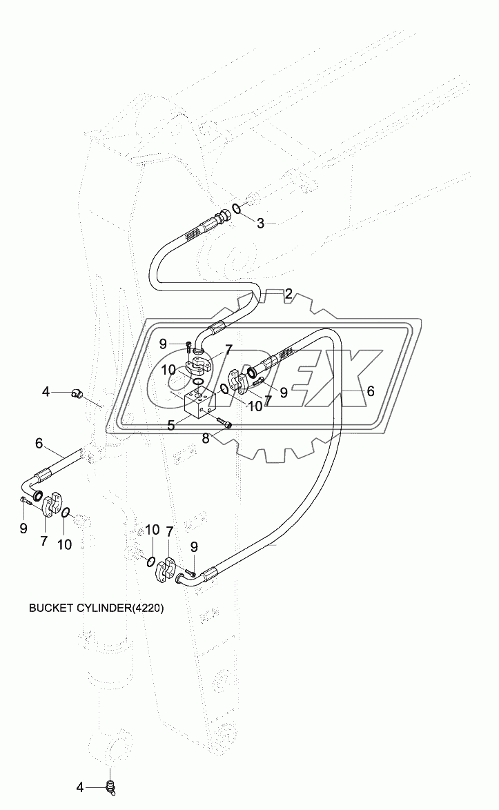 ARM HYD PIPING (3.1M, LONG)