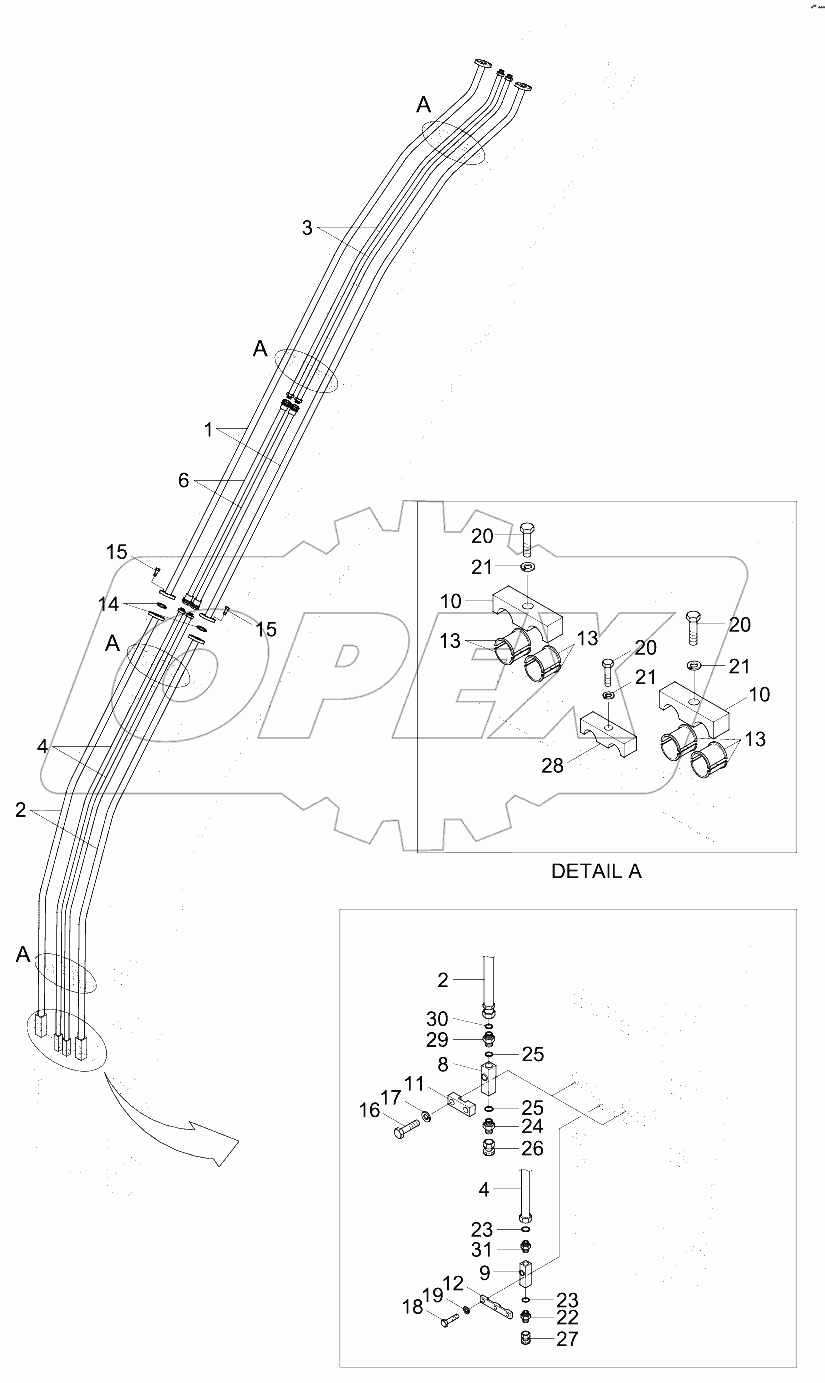ARM HYD PIPING (4.5M, R210W-9MH)