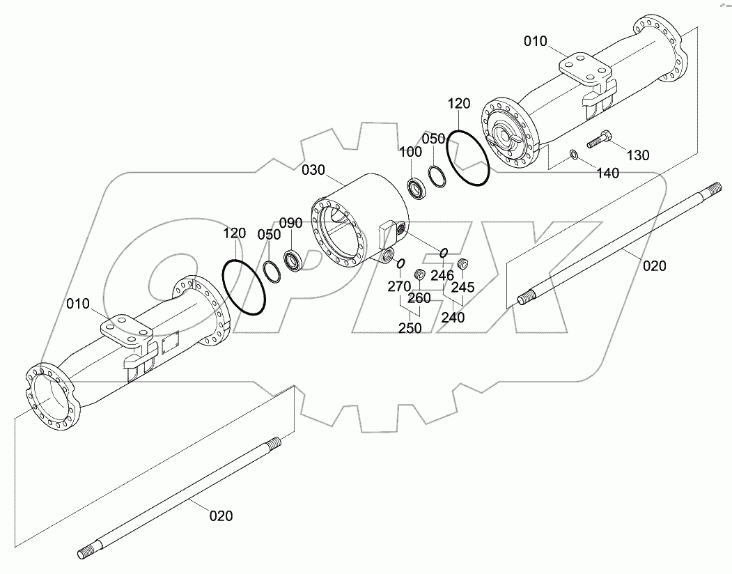 REAR AXLE CASING (-#0010)