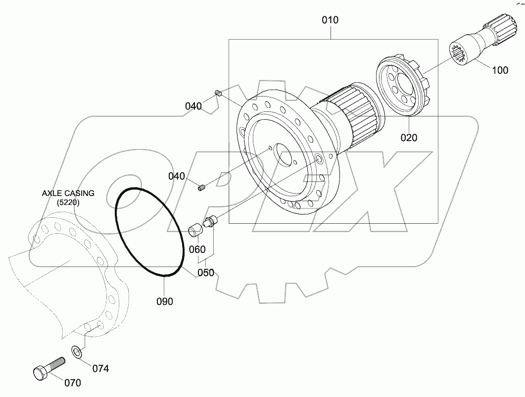 REAR AXLE HUB CARRIER (-#0010)