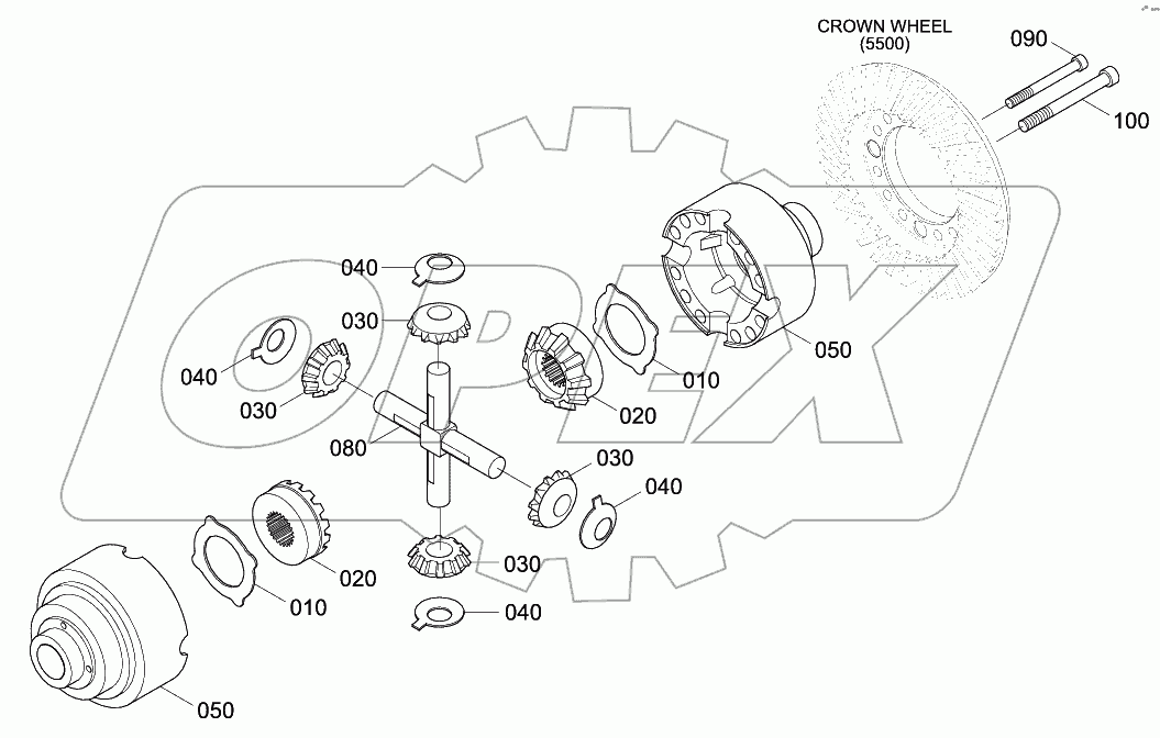 REAR AXLE DIFFERENTIAL (#0011-)