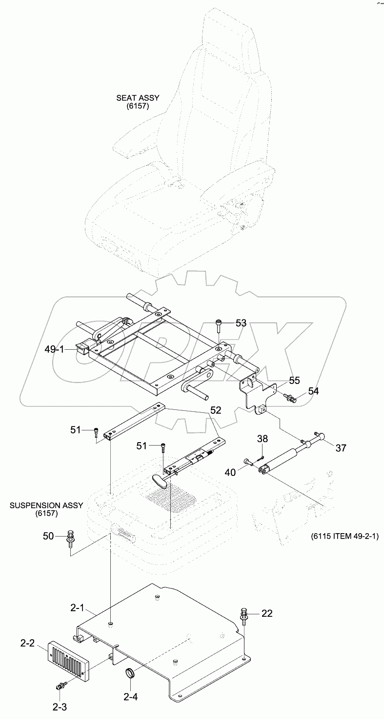 SEAT BASE ASSY (#0258-)