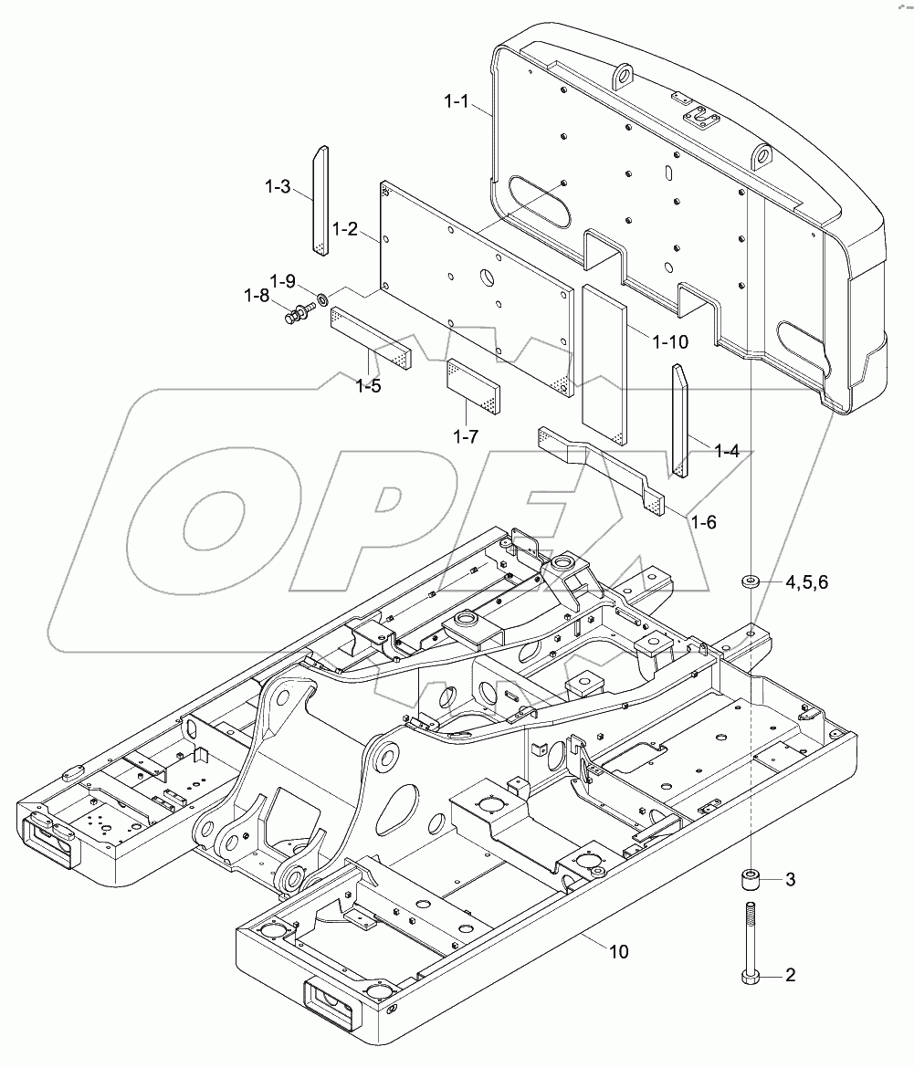 UPPER FRAME & COUNTERWEIGHT