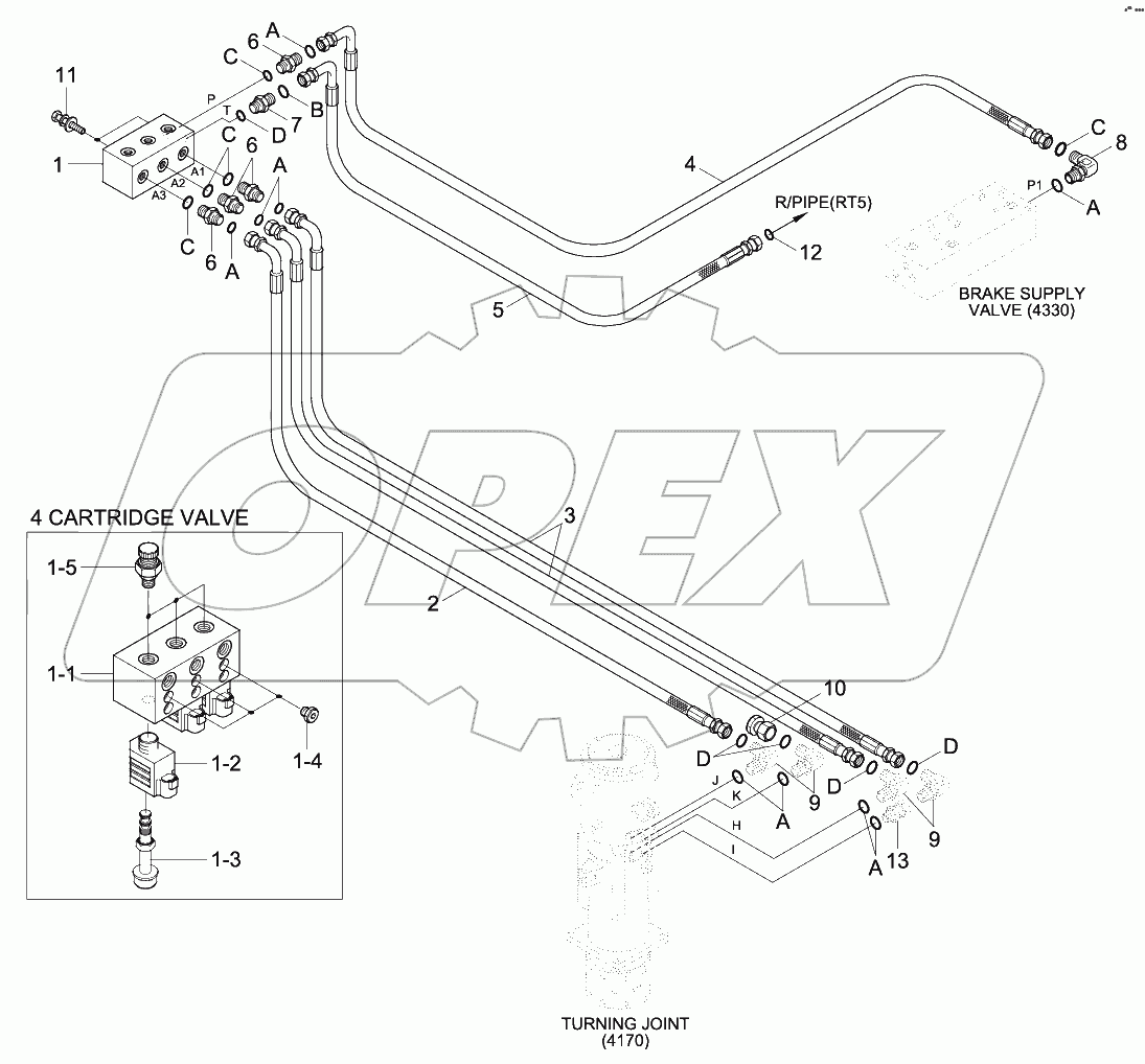 PILOT HYD PIPING (FR/OT, RR/BLADE)