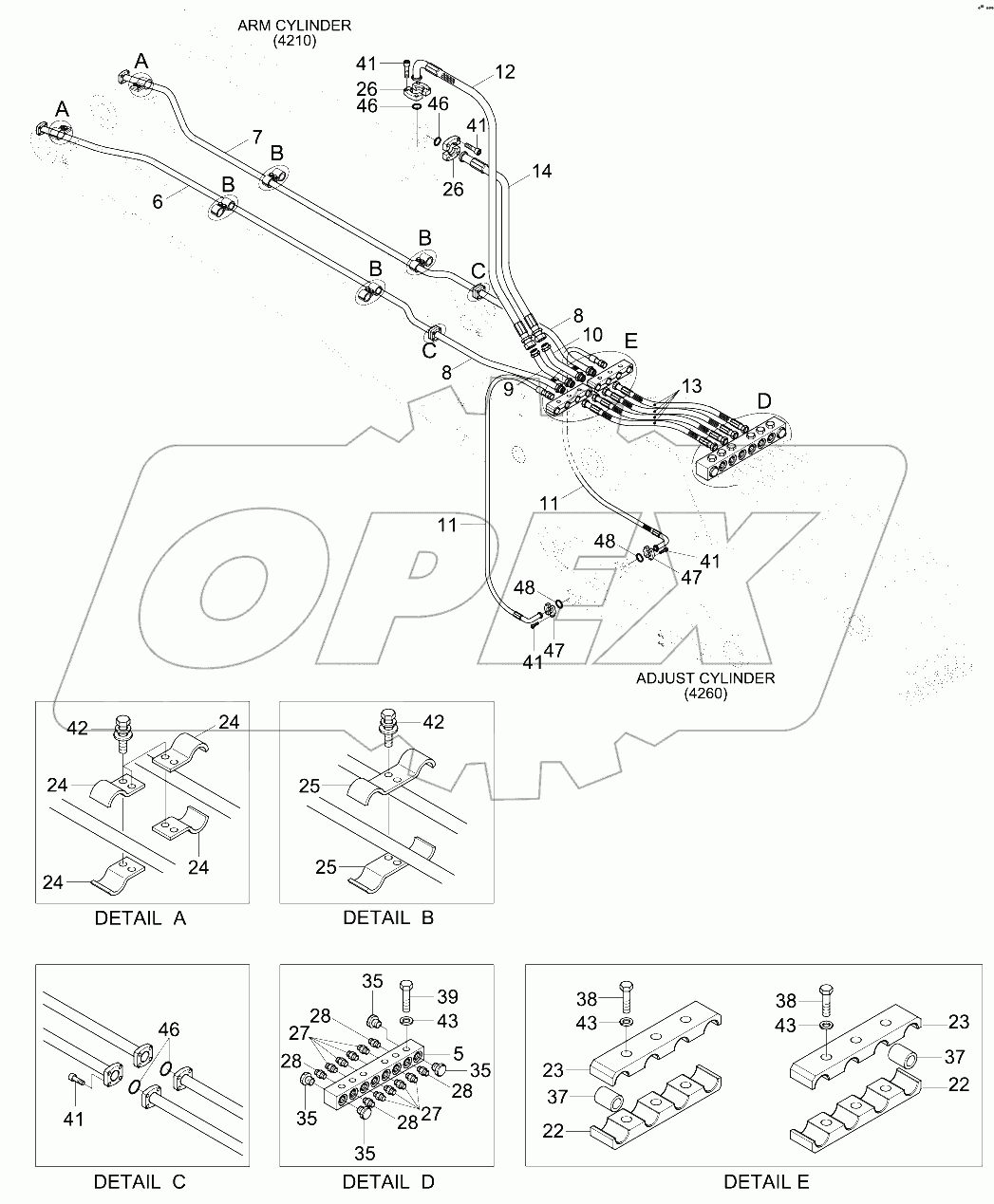 BOOM HYD PIPING (ADJUST BOOM)