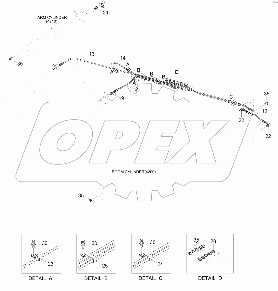 BOOM GREASE LUB SYSTEM (5.55M, OPT)