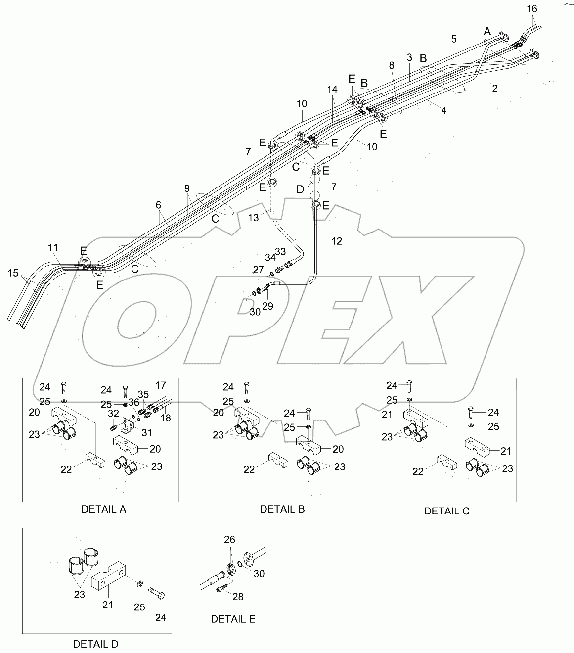 BOOM HYD PIPING (6.5M, R210W-9MH)