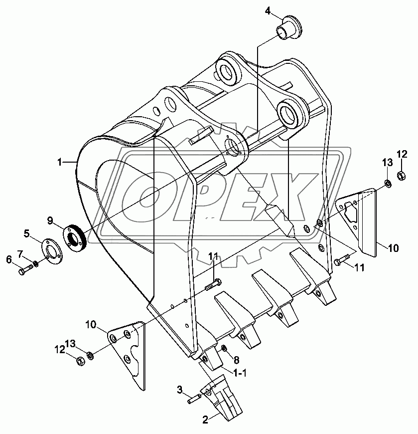 BUCKET (4 TEETH, HEAVY DUTY)