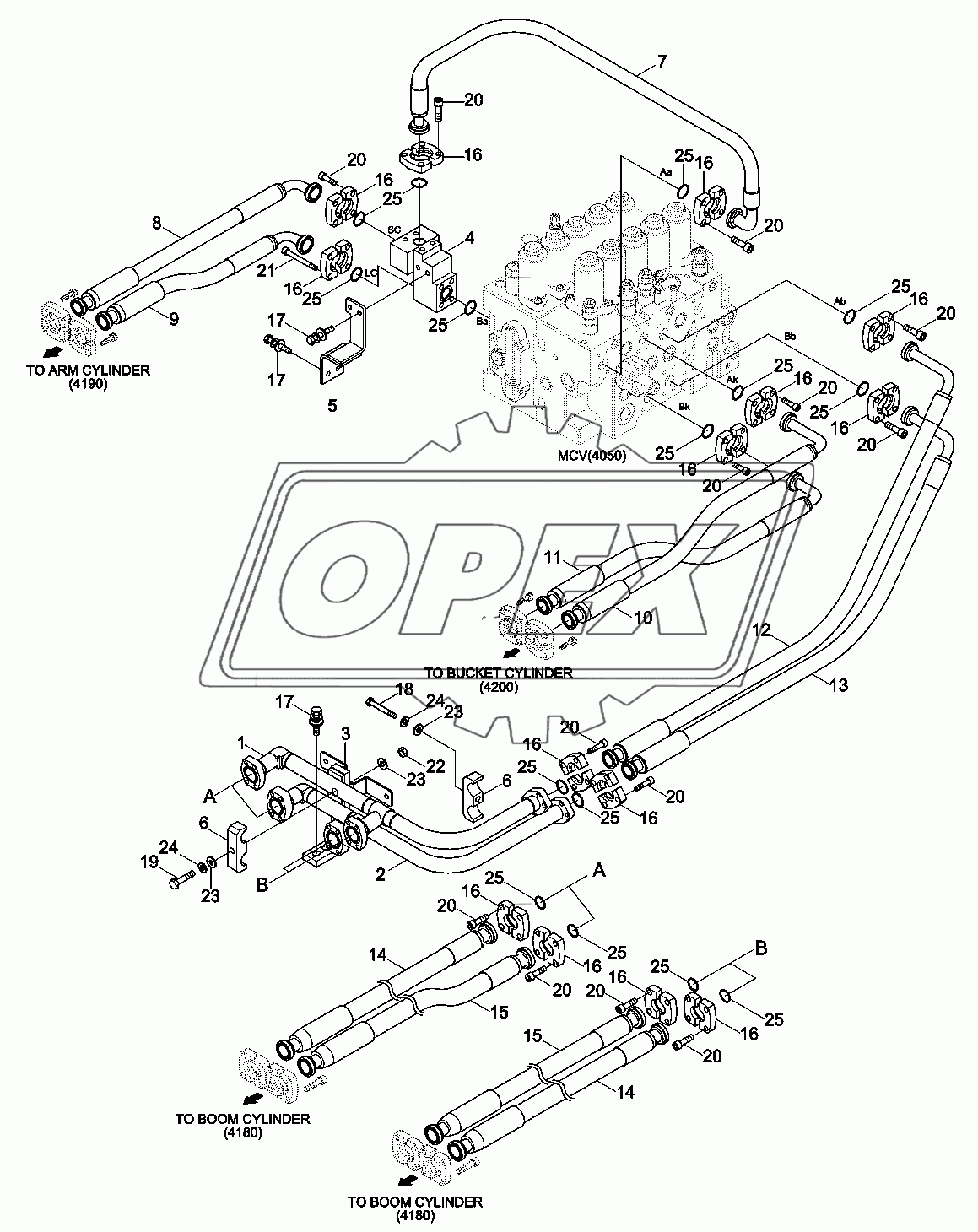 UPPER HYDRAULIC PIPING (ATTACH)