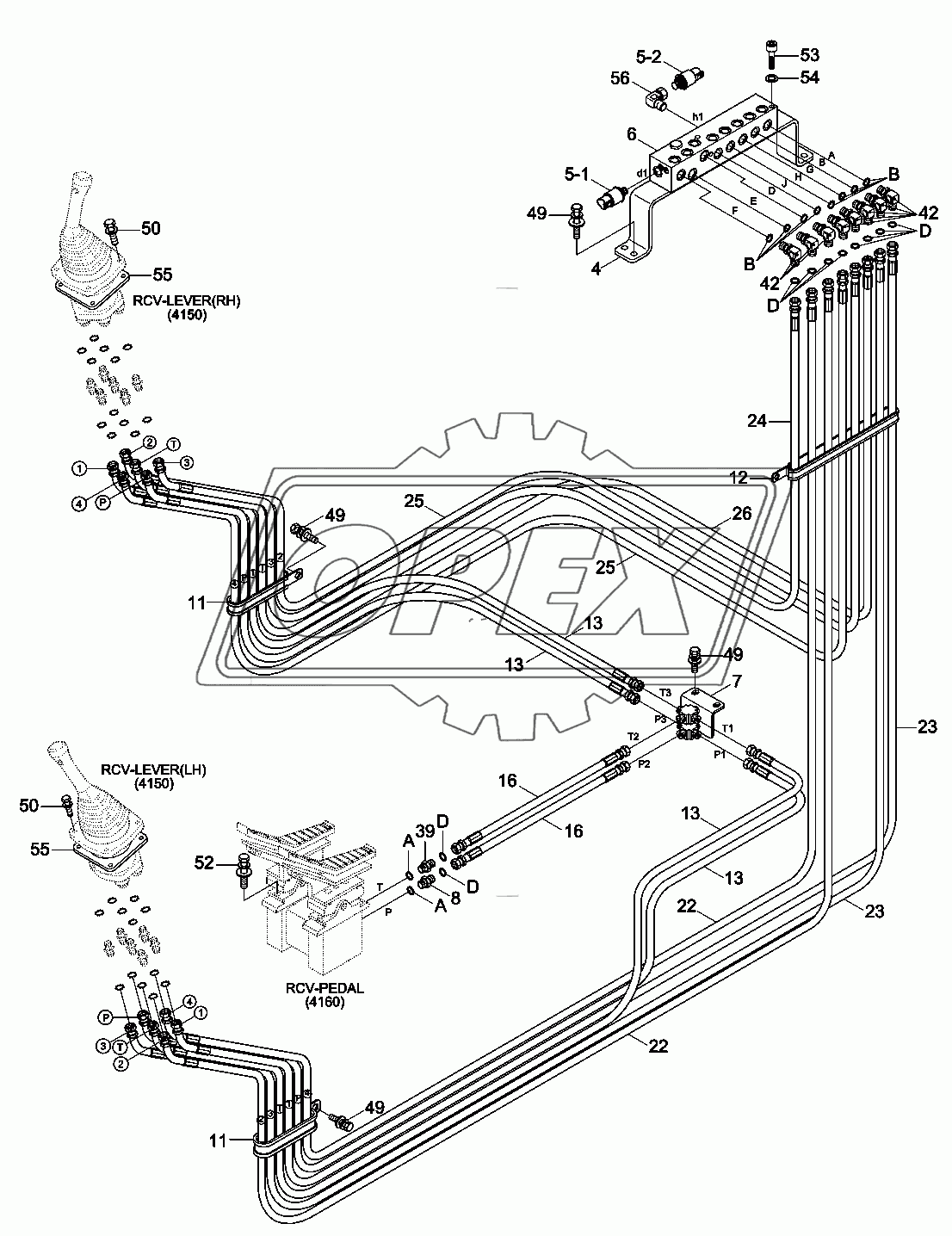 PILOT HYDRAULIC PIPING (CONTROL 1)