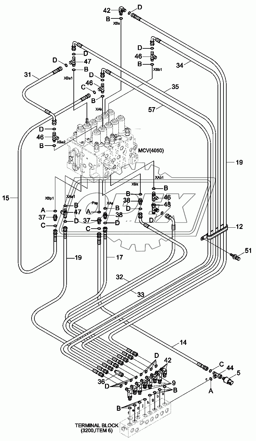 PILOT HYDRAULIC PIPING (CONTROL 2)