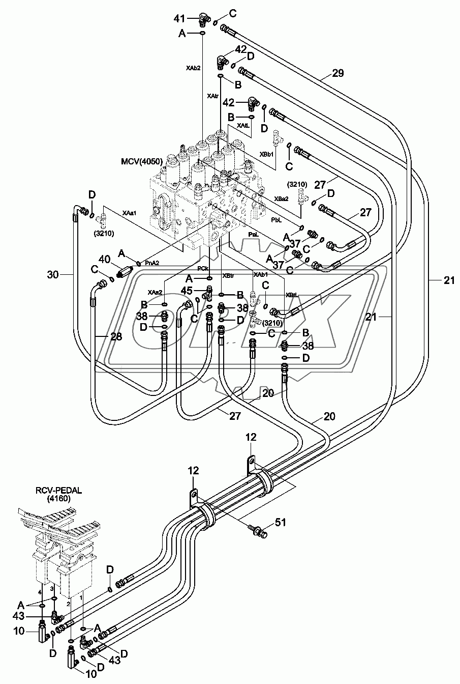 PILOT HYDRAULIC PIPING (CONTROL 3)