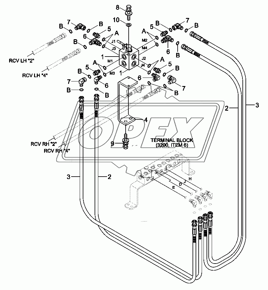 PILOT HYD PIPING (CNTL, 2-PATTERN)