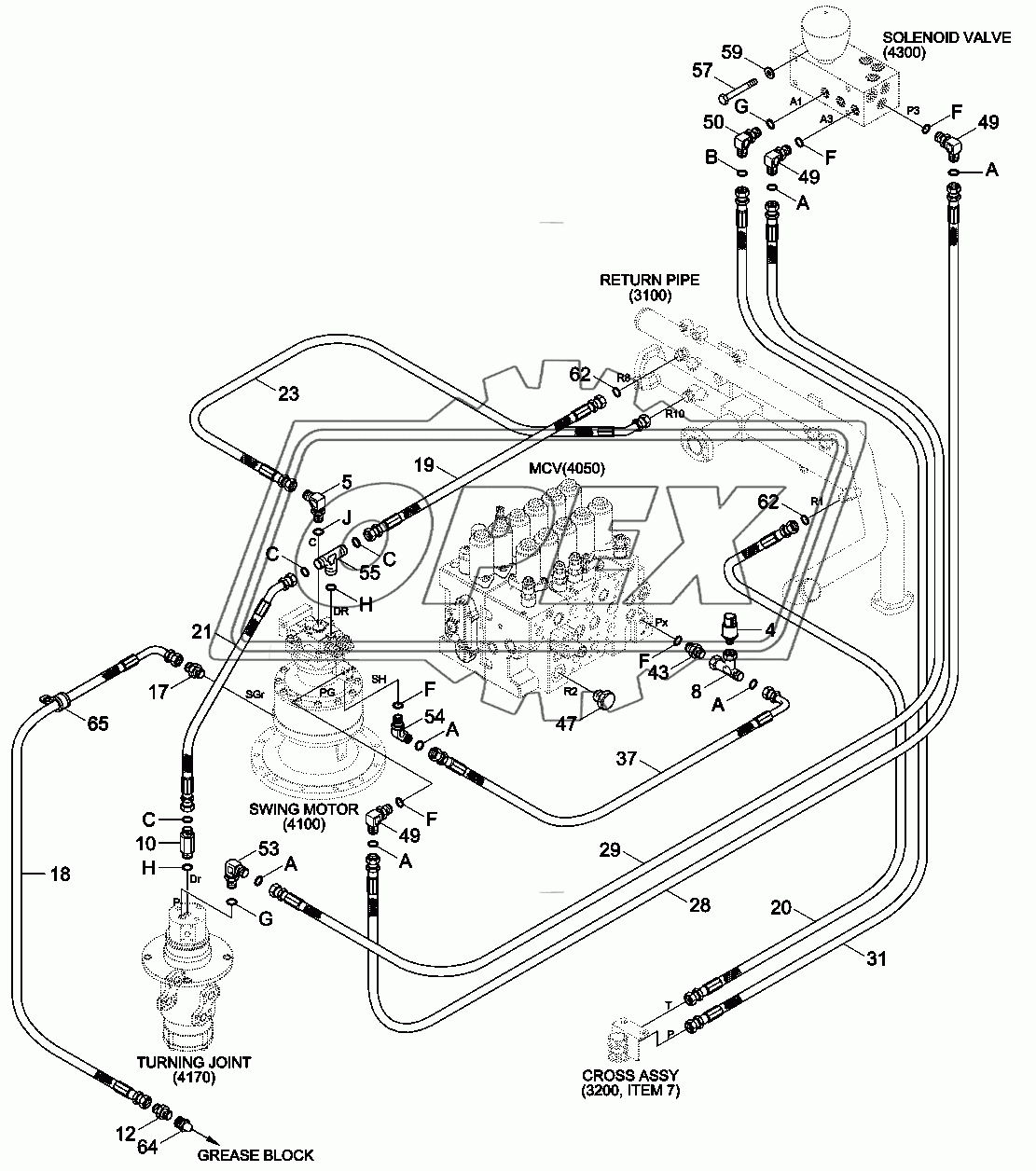 PILOT HYDRAULIC PIPING (BASE 1)