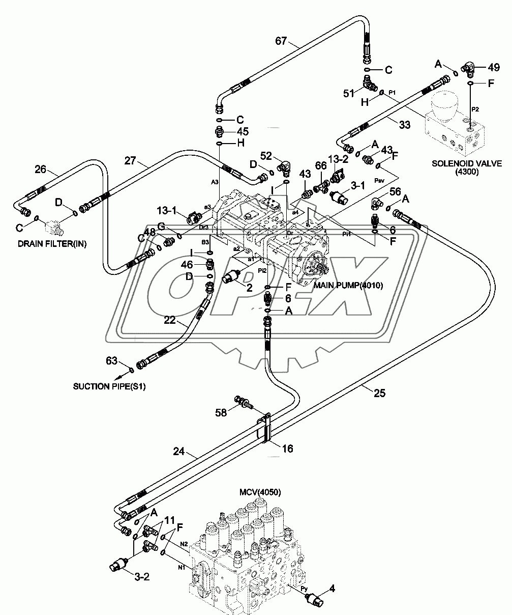 PILOT HYDRAULIC PIPING (BASE 2)