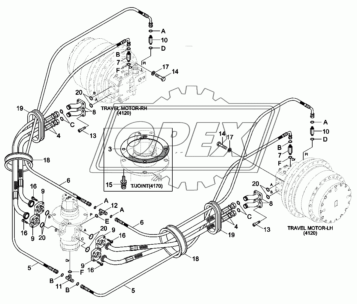 TRAVEL HYD PIPING (HIGH WALKER)