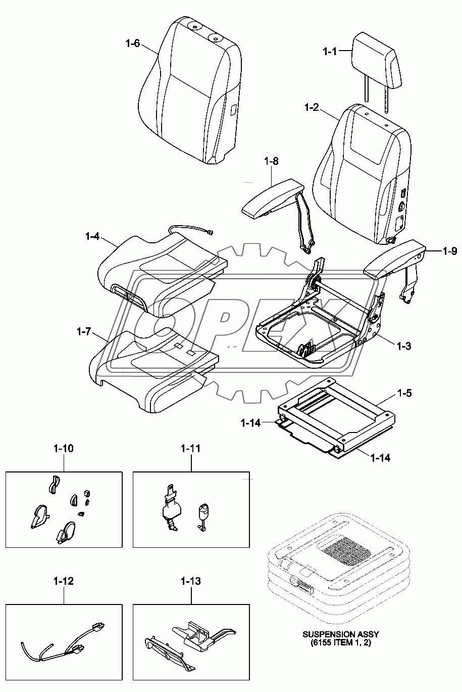 SEAT (SUSPENSION, HEATED, 1/2)