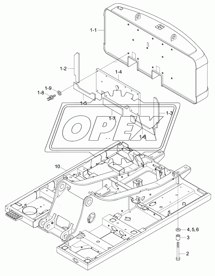 UPPER FRAME & COUNTERWEIGHT