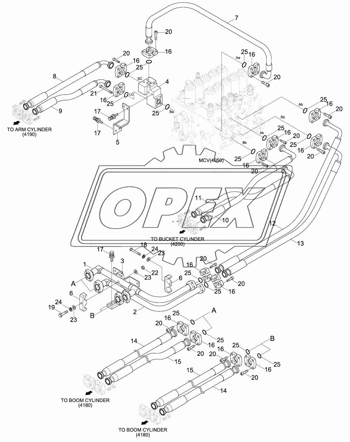 UPPER HYD PIPING (ATTACH)