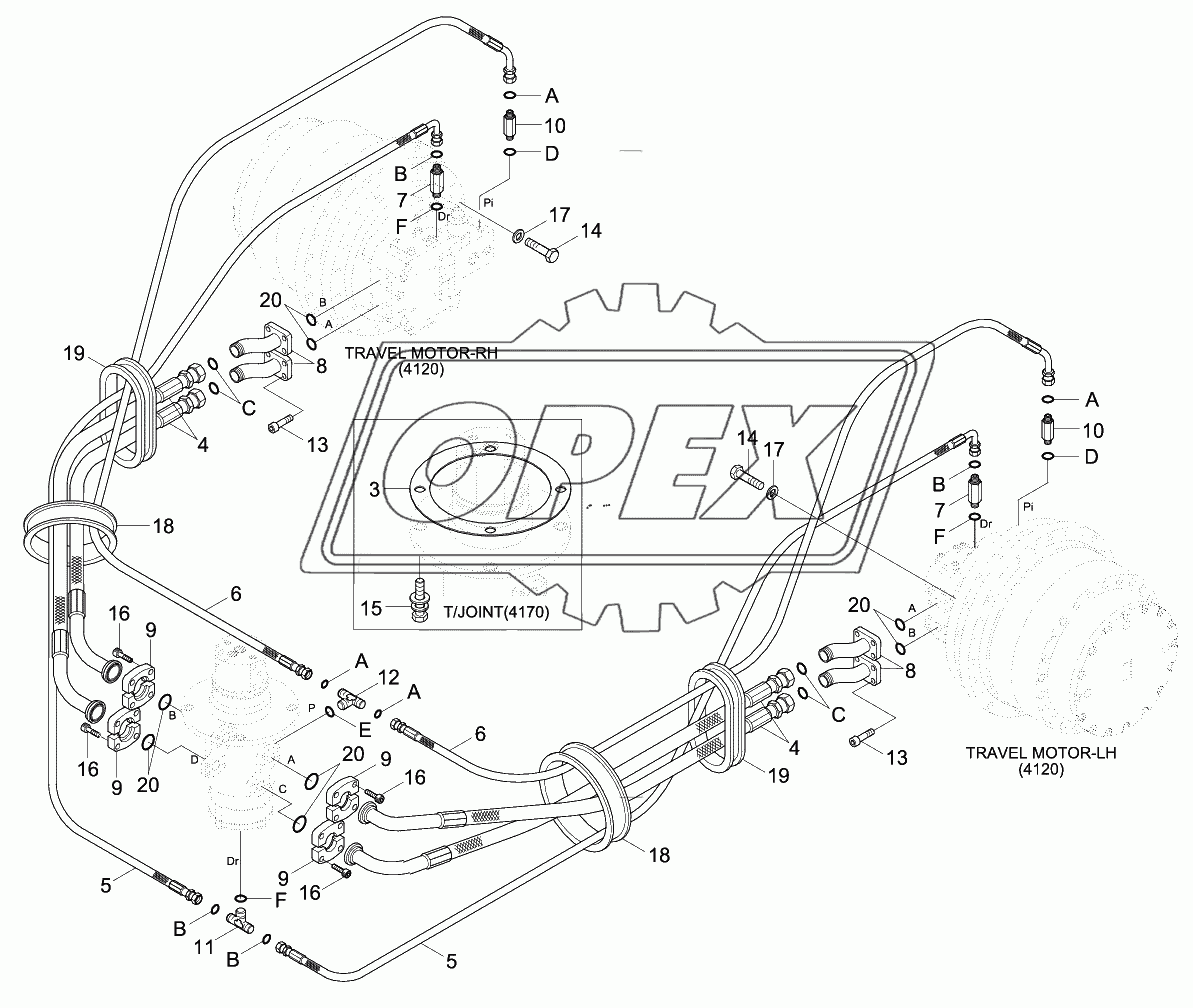 TRAVEL HYD PIPING (HIGH WALKER)