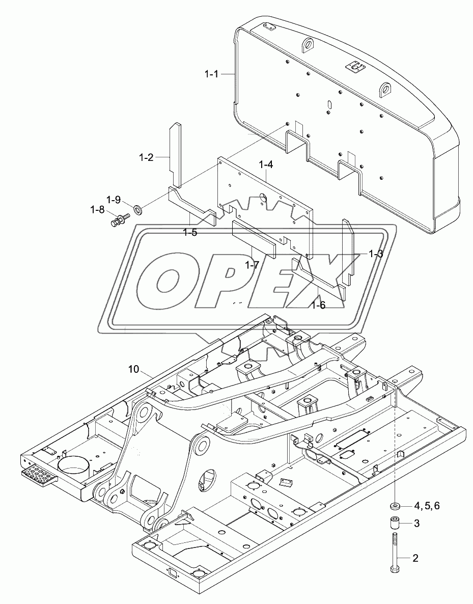 UPPER FRAME & COUNTERWEIGHT