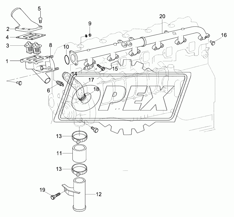 WATER PIPE & THERMOSTAT