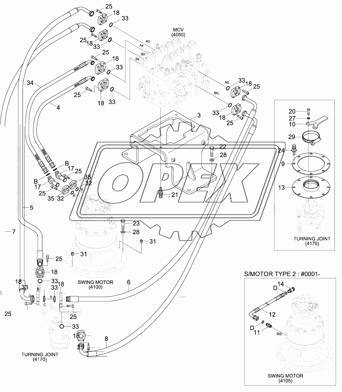 UPPER HYD PIPING (TRAVEL)