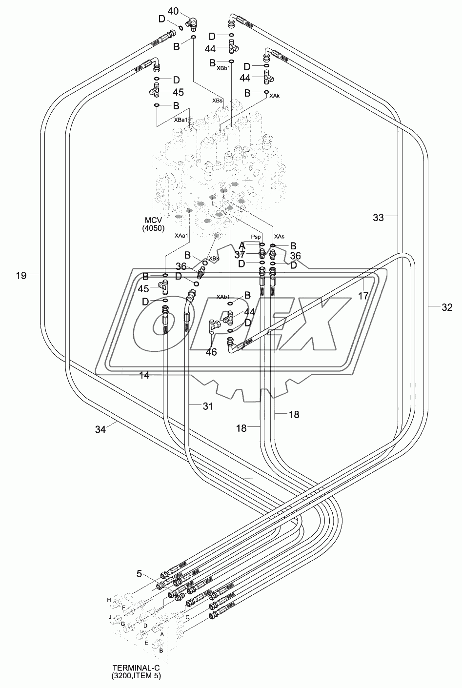 PILOT HYD PIPING (CONTROL 2)