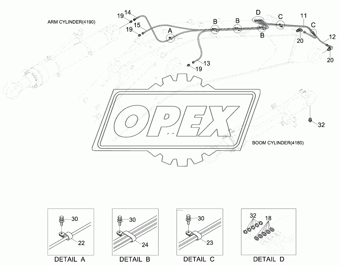 BOOM GREASE LUB SYSTEM (6.15M)