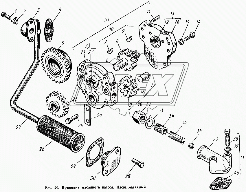 Приемник масляного насоса. Насос масляный