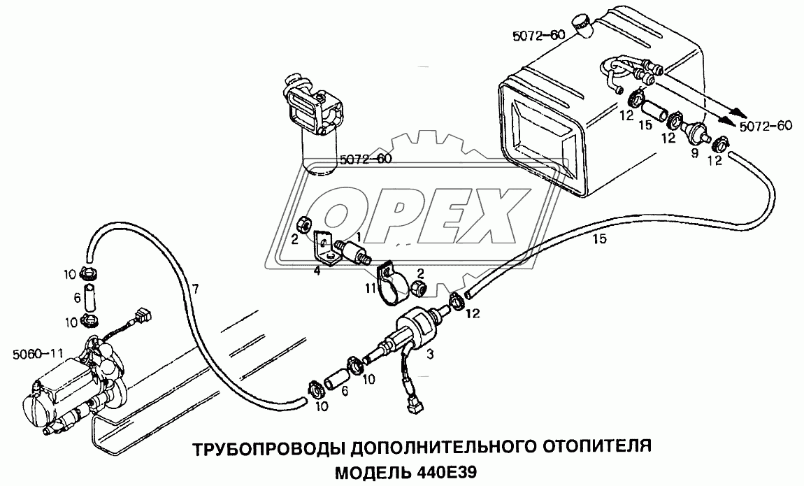 Трубопроводы дополнительного отопителя