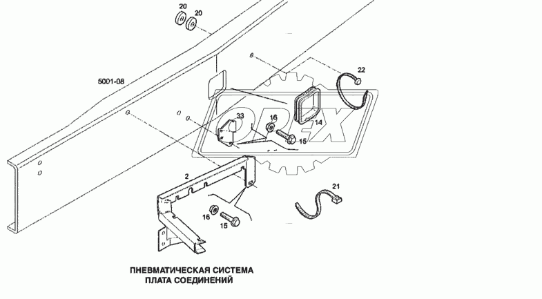 Пневматическая система, плата соединений