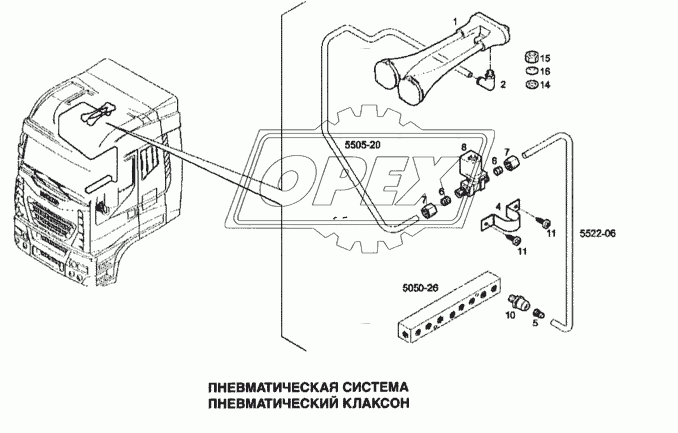 Пневматическая система, пневматический клаксон