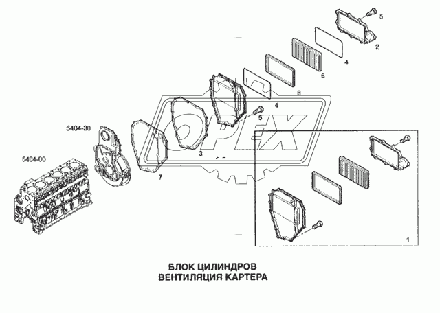 Блок цилиндров, вентиляция картера